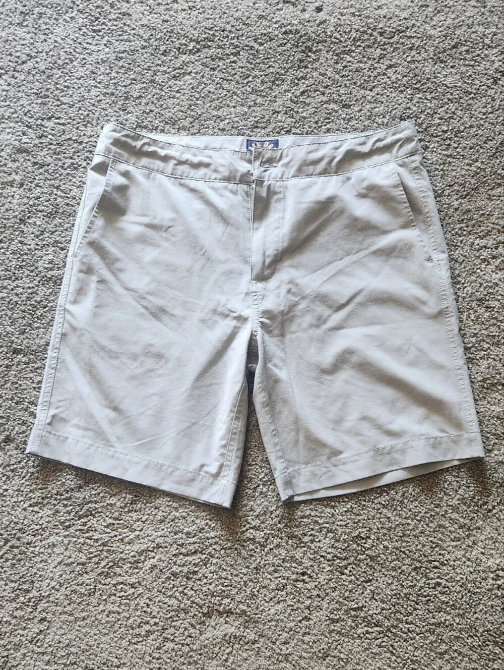 Faherty Light Gray Flat-Front Shorts